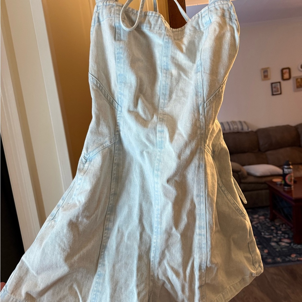 Light Blue Denim Romper